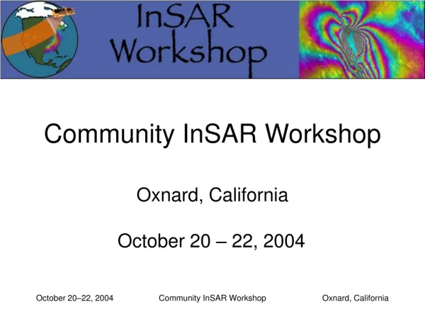 Community InSAR Workshop