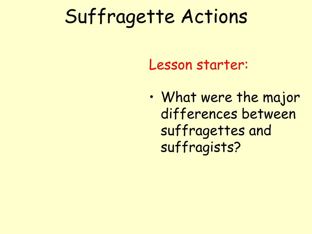 suffragette actions