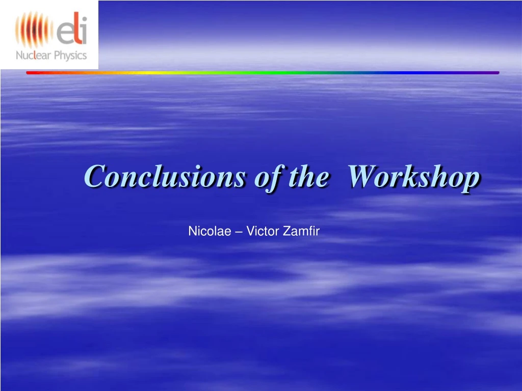 conclusions of the workshop