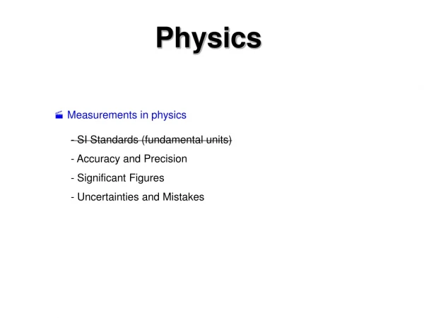 Measurements in physics