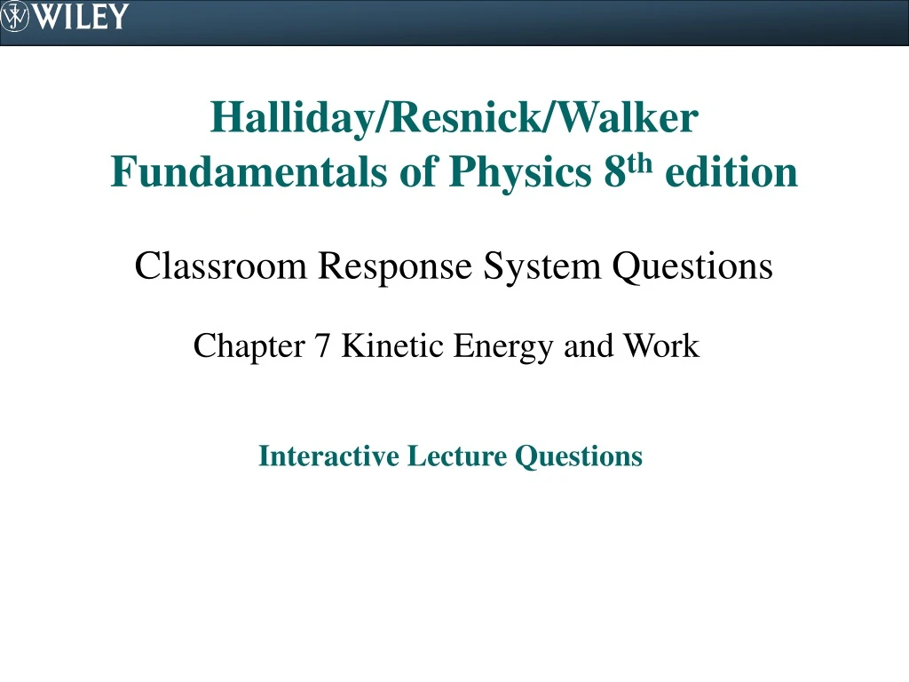 halliday resnick walker fundamentals of physics