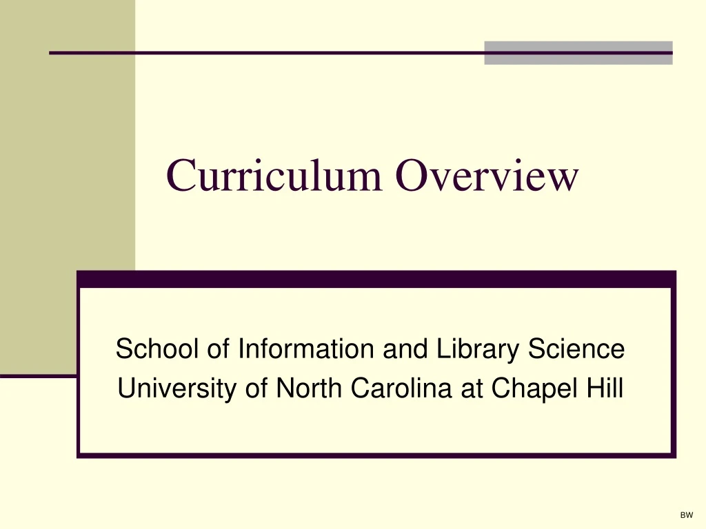 curriculum overview