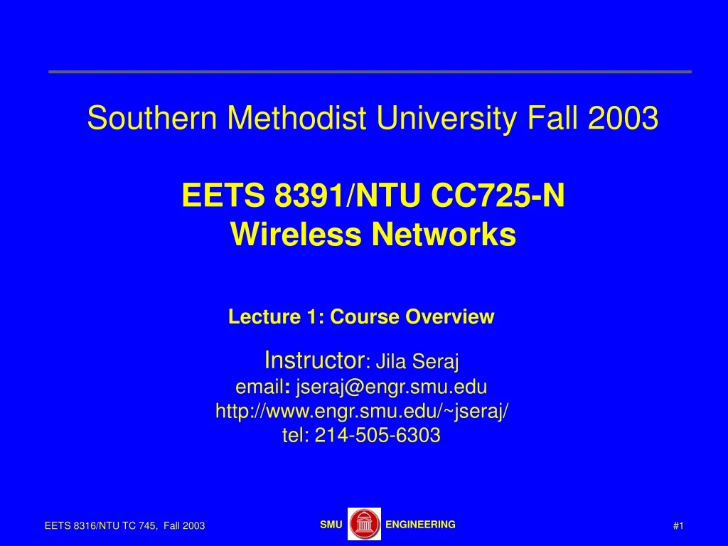 southern methodist university fall 2003 eets 8391