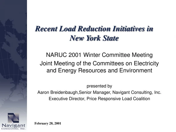 Recent Load Reduction Initiatives in New York State