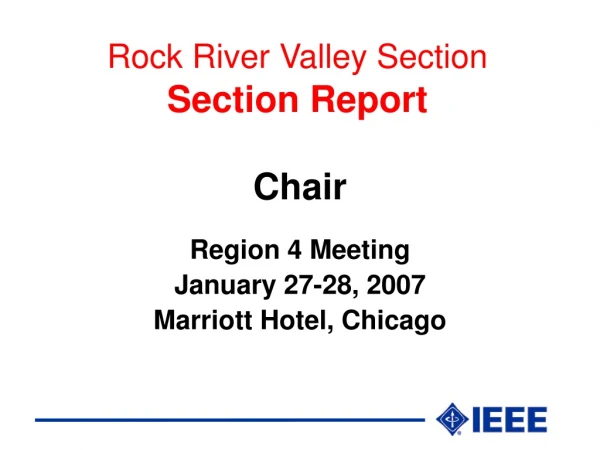 Rock River Valley Section Section Report