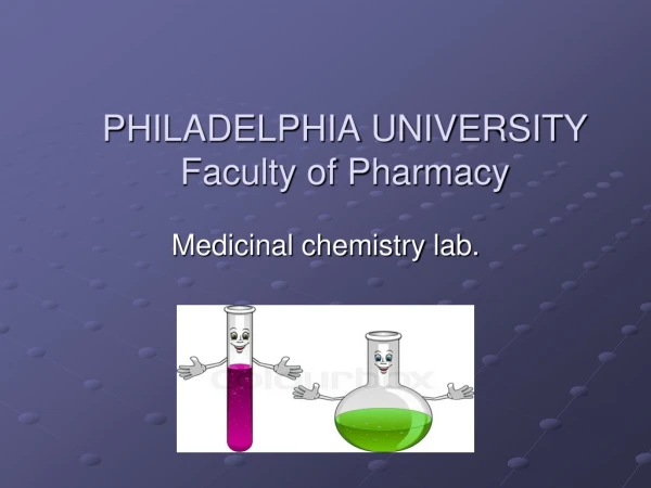 PHILADELPHIA UNIVERSITY Faculty of Pharmacy