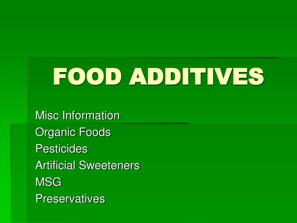 food additives