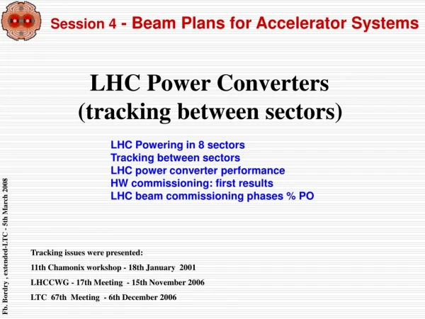 LHC Power Converters (tracking between sectors)