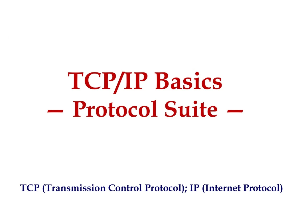 tcp ip basics protocol suite