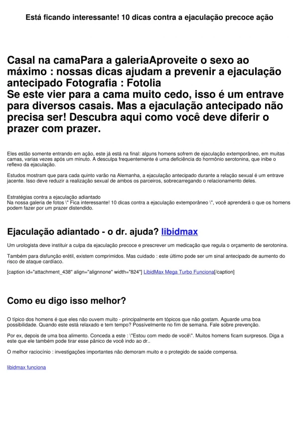 Está ficando interessante! 10 dicas contra a ejaculação adiantado ação