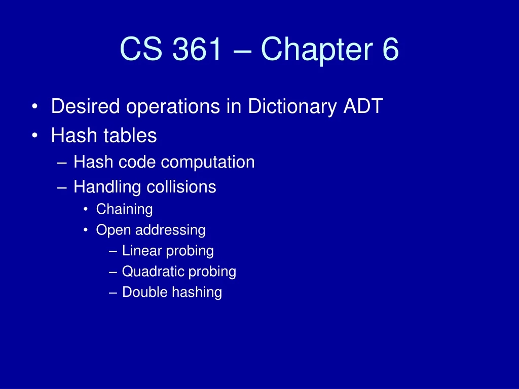 cs 361 chapter 6