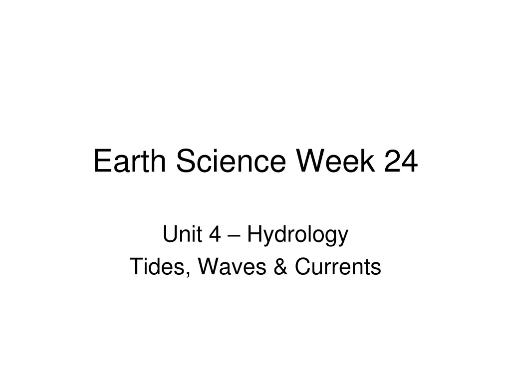 earth science week 24