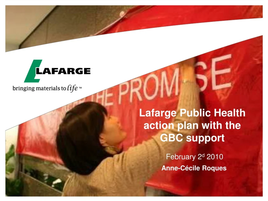 lafarge public health action plan with the gbc support