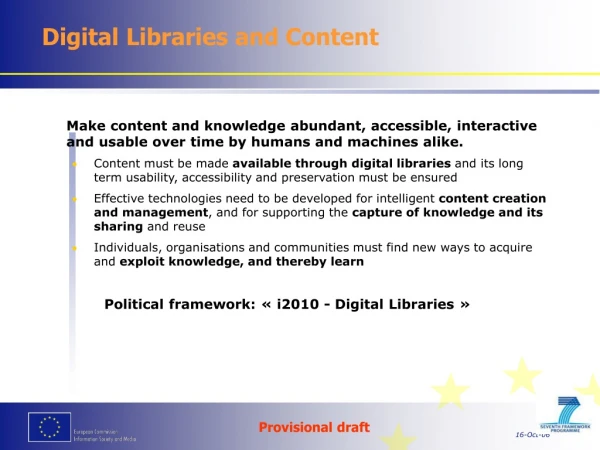 Digital Libraries and Content