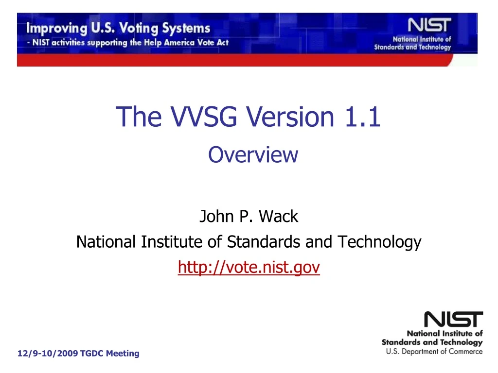 the vvsg version 1 1 overview