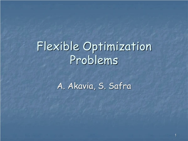 Flexible Optimization Problems