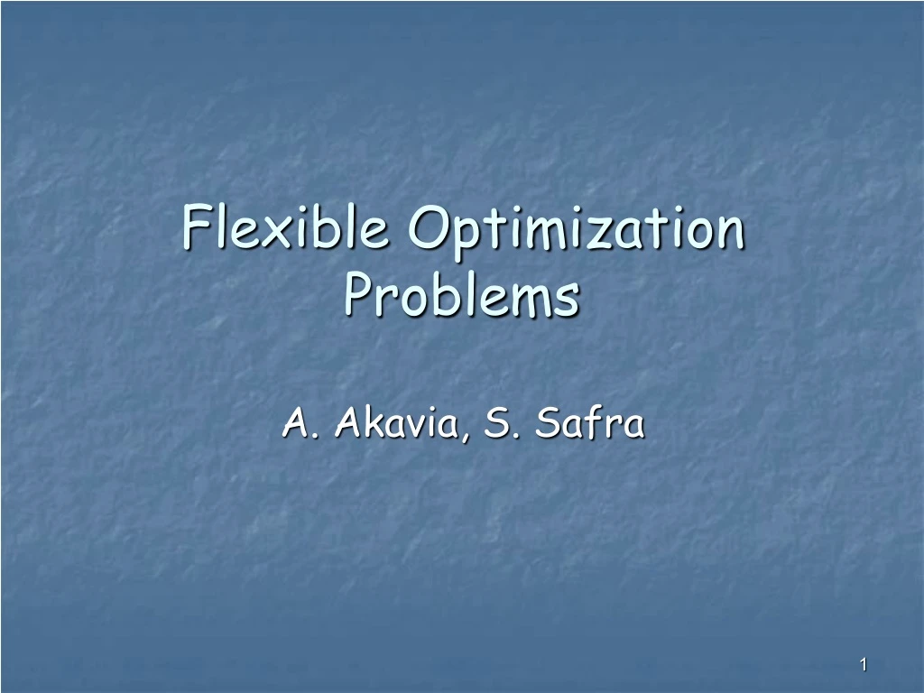 flexible optimization problems