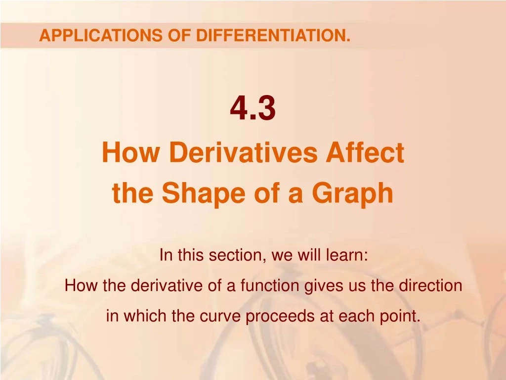 applications of differentiation