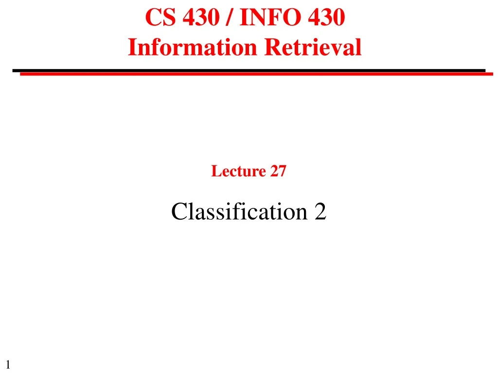 cs 430 info 430 information retrieval