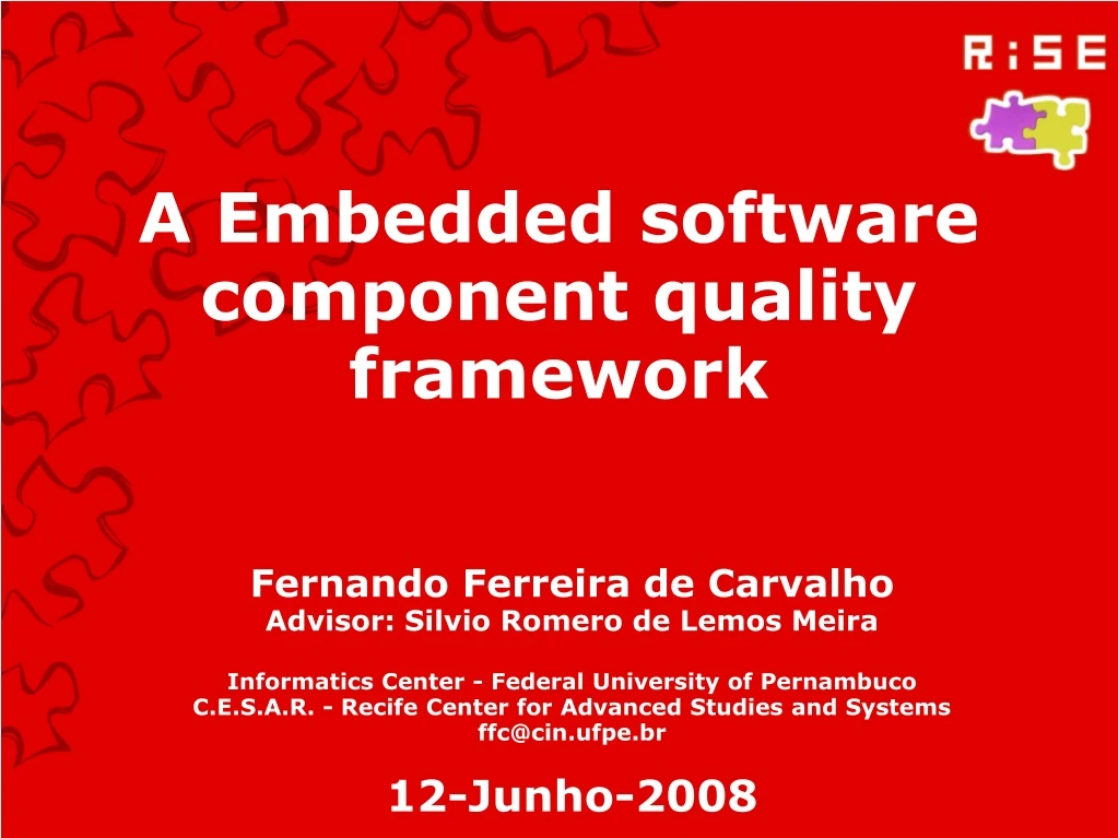 a embedded software component quality framework