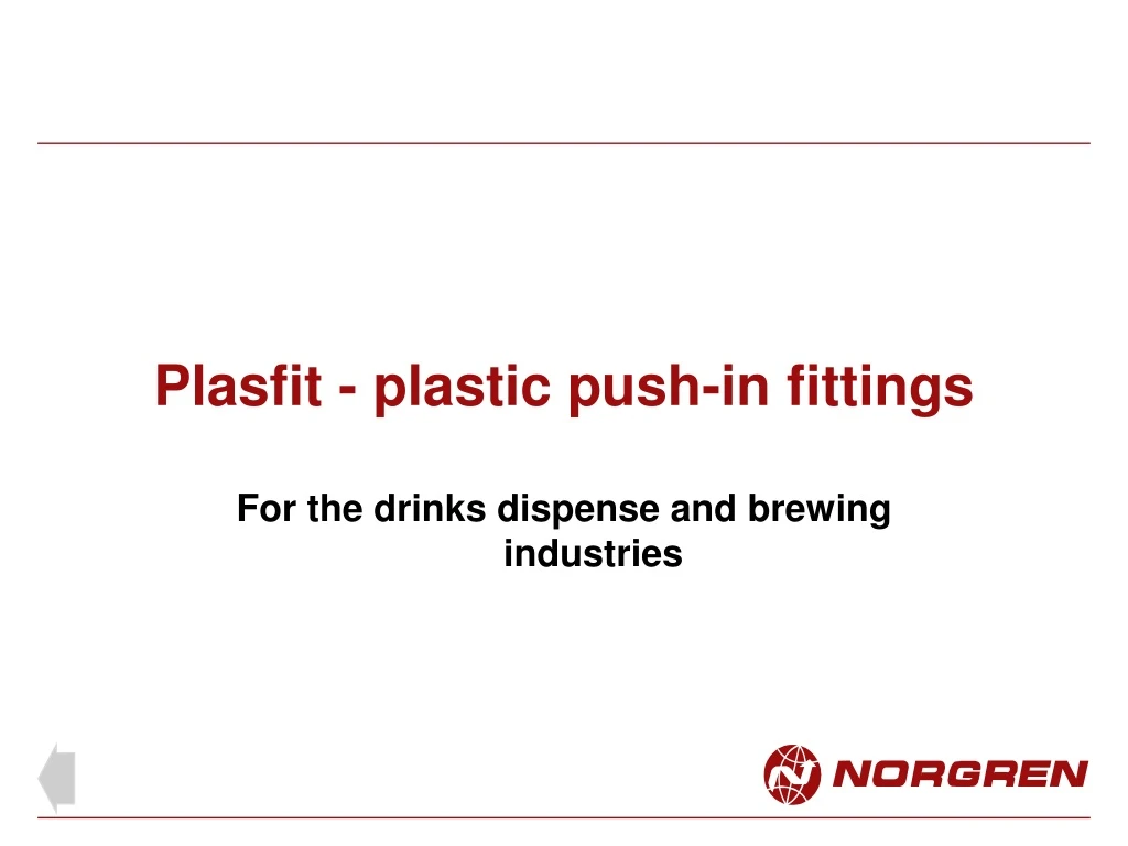 plasfit plastic push in fittings