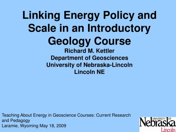 Teaching About Energy in Geoscience Courses: Current Research and Pedagogy
