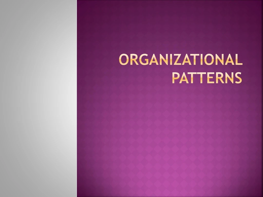 organizational patterns