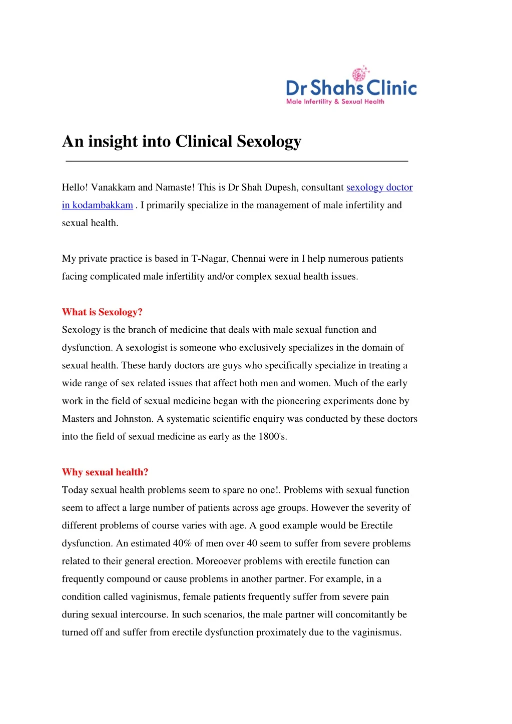 an insight into clinical sexology