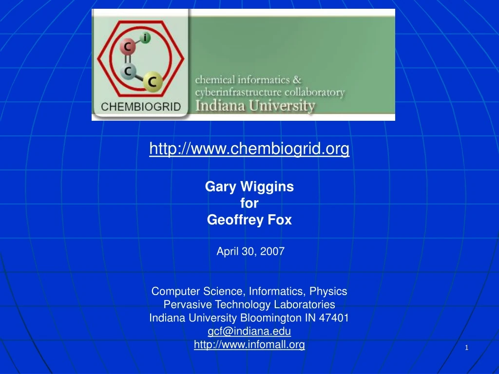 http www chembiogrid org gary wiggins