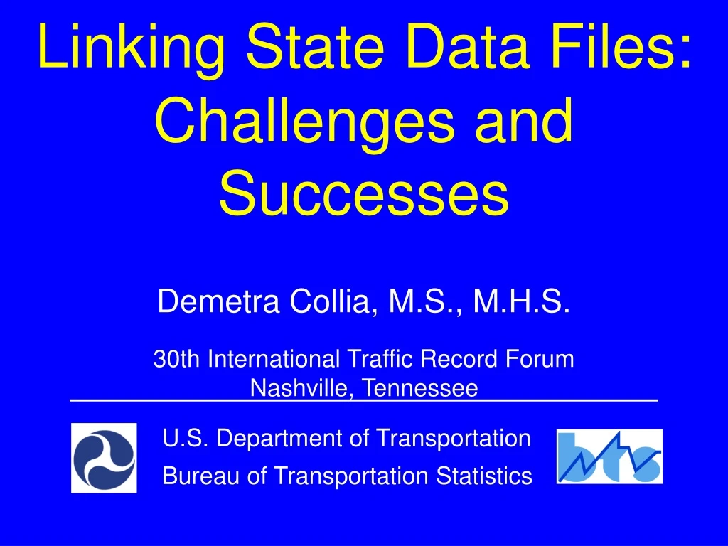 linking state data files challenges and successes