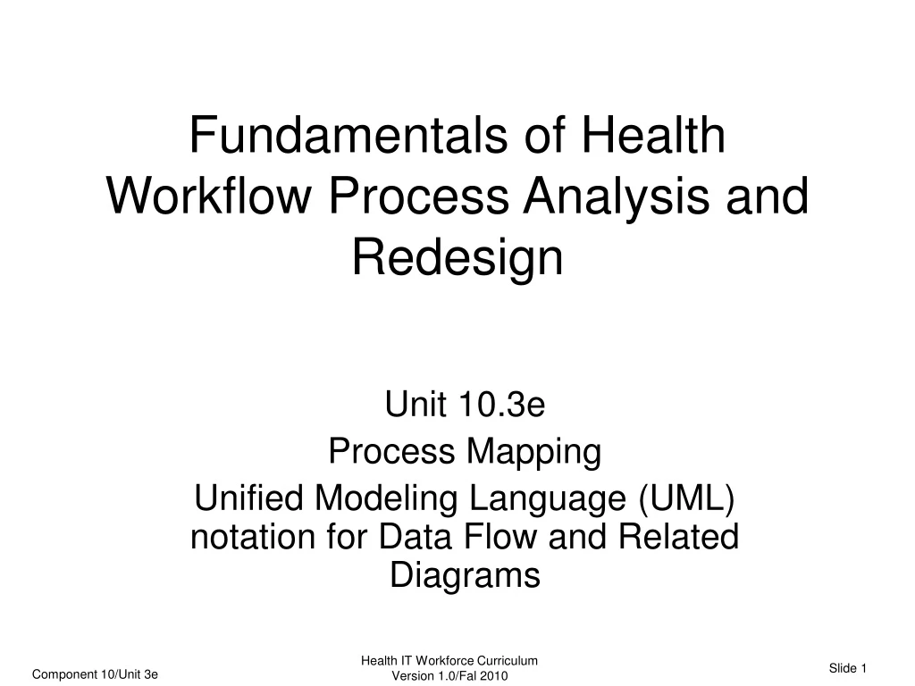 fundamentals of health workflow process analysis and redesign