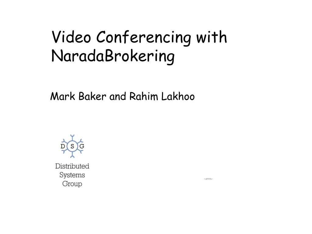 video conferencing with naradabrokering