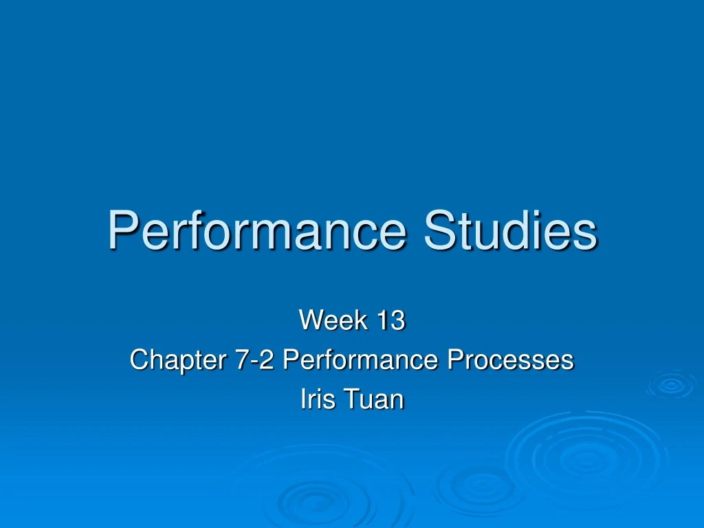 performance studies