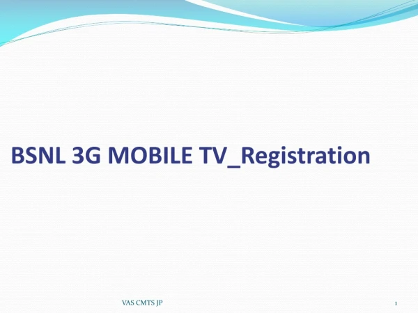BSNL 3G MOBILE TV_Registration