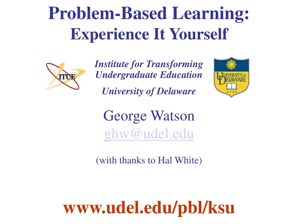 problem based learning experience it yourself