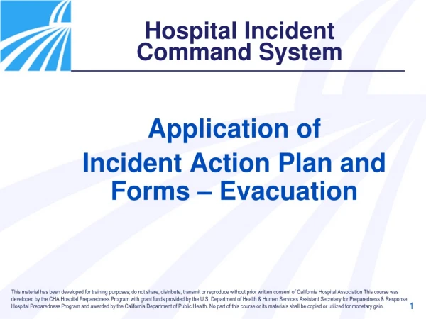 Application of Incident Action Plan and Forms – Evacuation