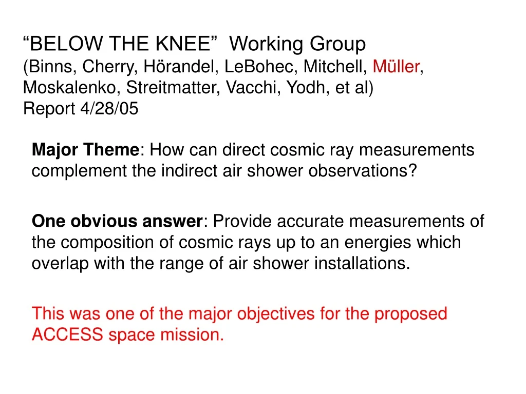 below the knee working group binns cherry