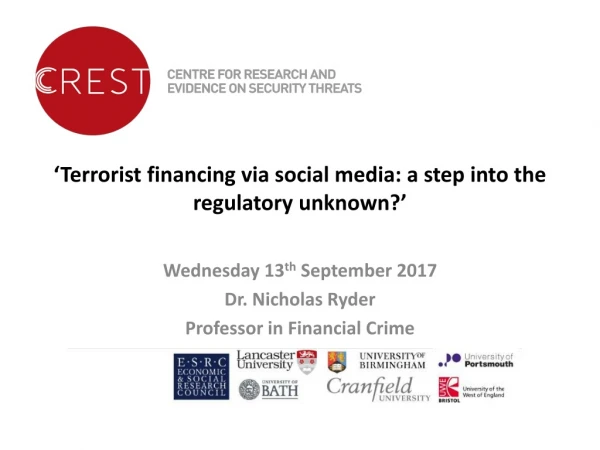 ‘Terrorist financing via social media: a step into the regulatory unknown?’