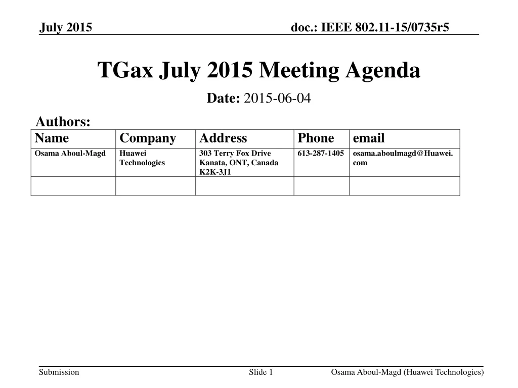 tgax july 2015 meeting agenda