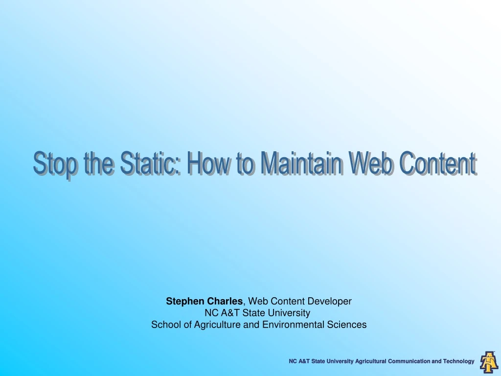 stop the static how to maintain web content