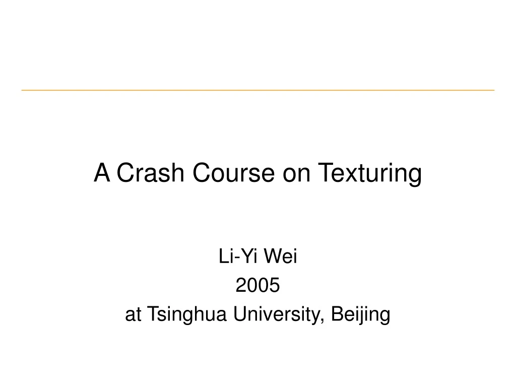 a crash course on texturing