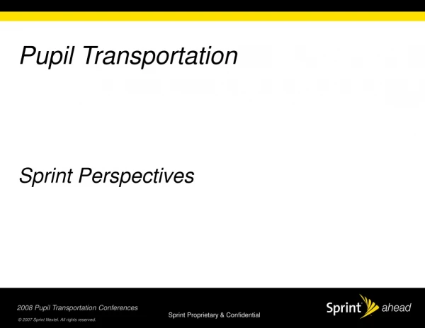 Pupil Transportation Sprint Perspectives