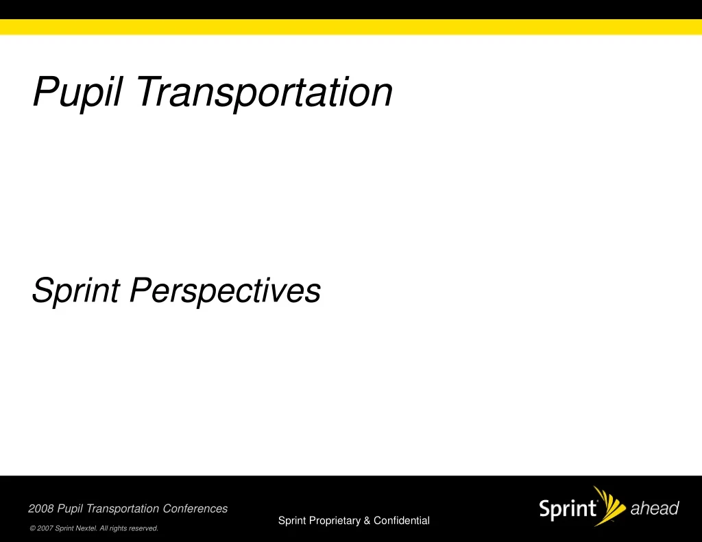 pupil transportation sprint perspectives