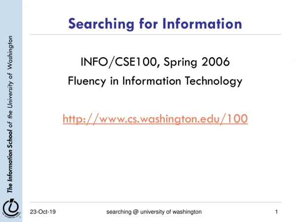 Searching for Information