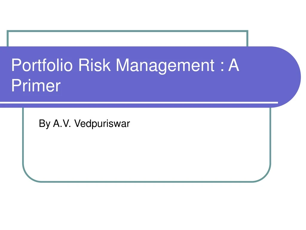 portfolio risk management a primer