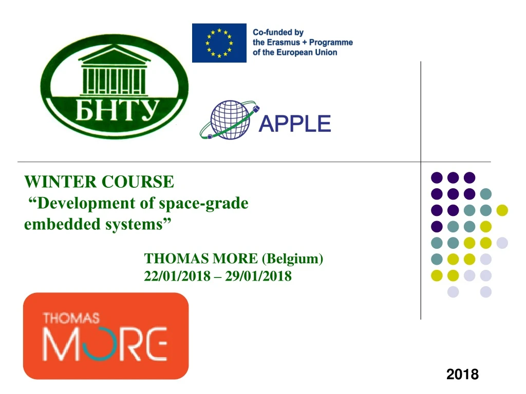 winter course development of space grade embedded