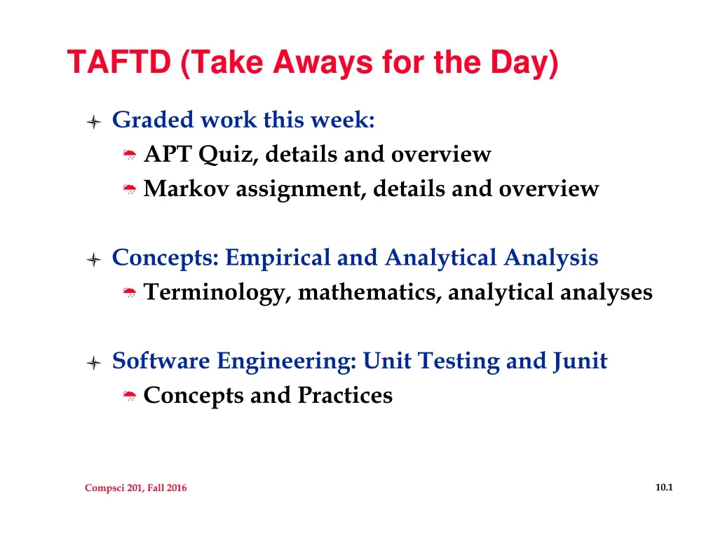 taftd take aways for the day