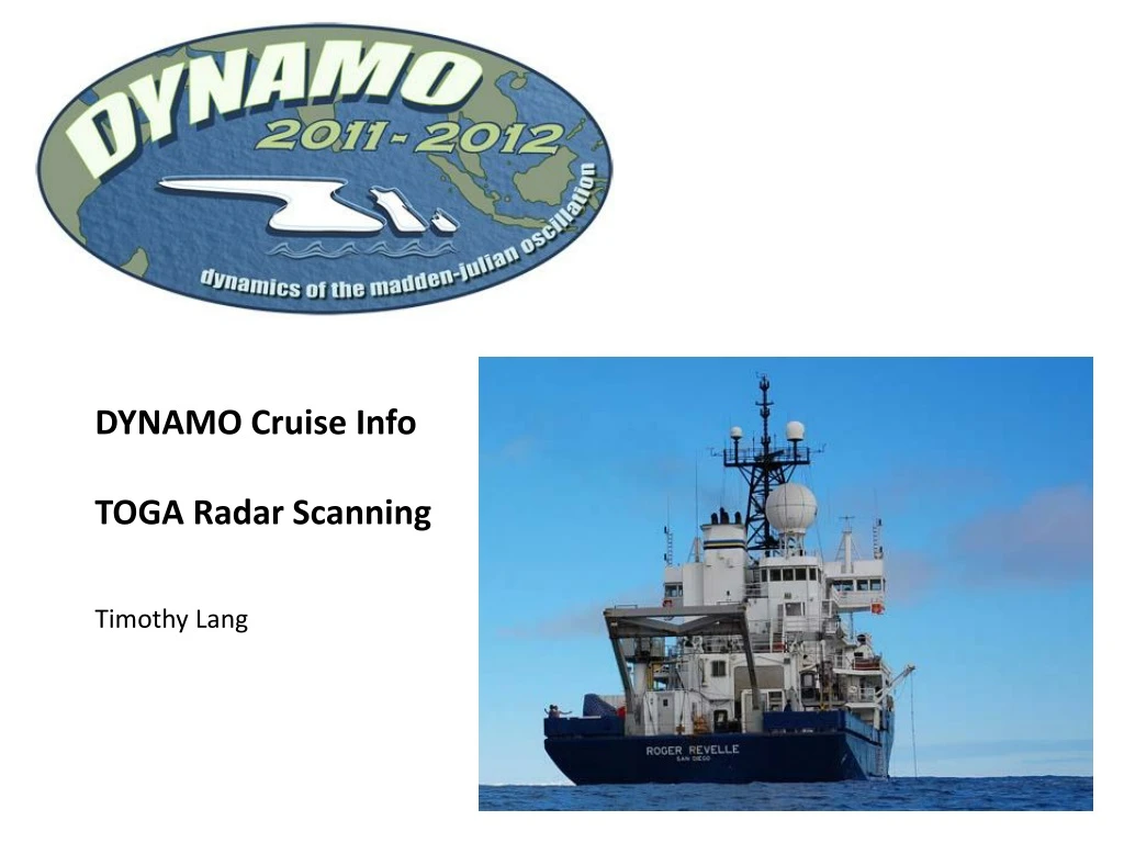 dynamo cruise info toga radar scanning timothy