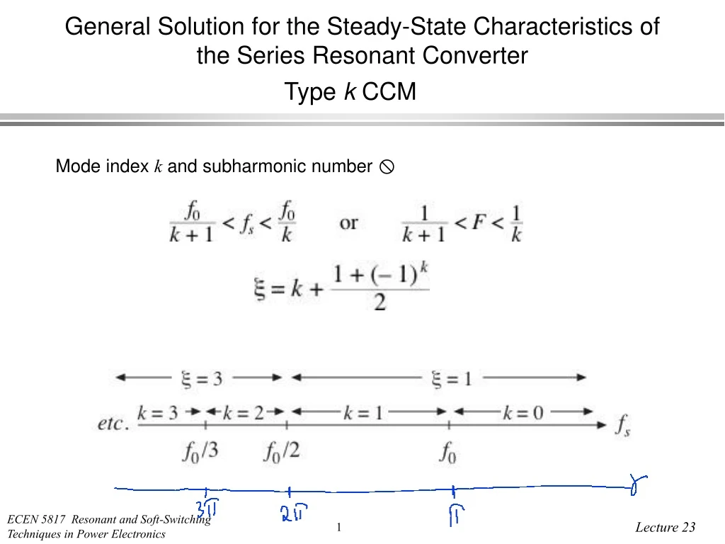 general solution for the steady state characteristics of the series resonant converter