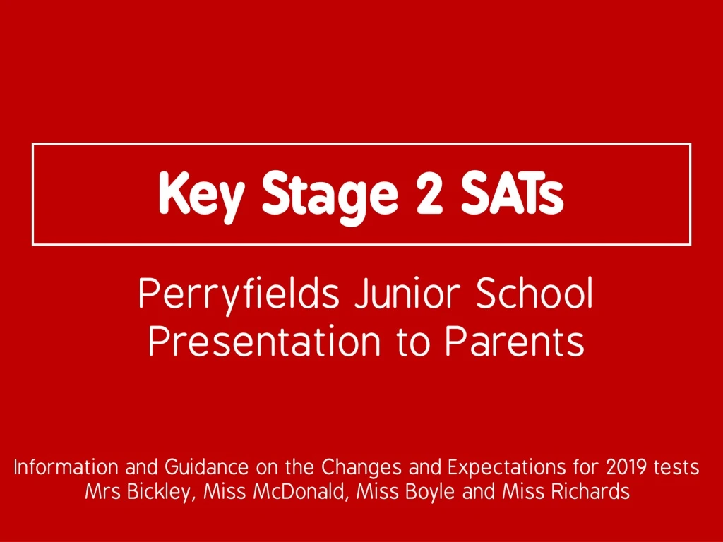 key stage 2 sats